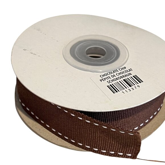 Stampin Up! Grosgrain Double-Stitched Ribbon Set Real Red Bashful Blue Chocolate - Picture 5 of 7